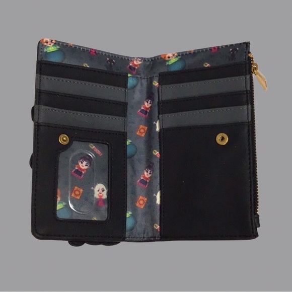 NWT DISNEY Loungefly Hocus Pocus Sanderson Sisters Black Flap Wallet